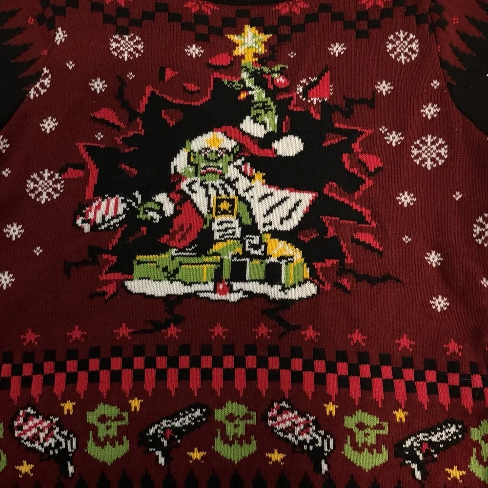Warhammer 40,000: Armed and Dangerous Red Gobbo Ugly Christmas Sweater L